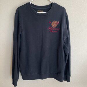 LUCKY BRAND Sweatshirt Mens L Blue Crewneck California Bear Paradise Found